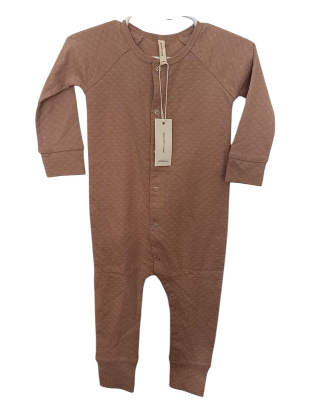 Quincy Mae Pointelle Long Sleeve Jumpsuit Romper NWT 12–18M